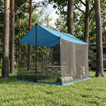 Telo da campeggio con pareti in rete Blu 270 x 210 x 210 cm