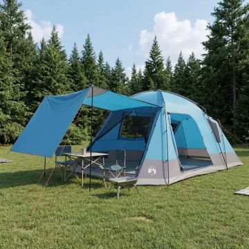 Tenda Capanna con tetto Blu 12-Persone Poliestere e Acciaio