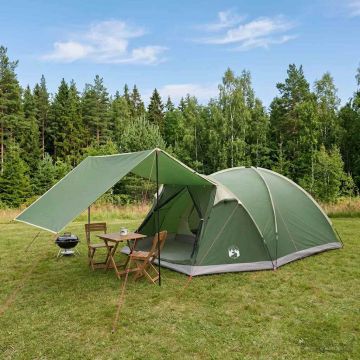 Tenda Capanna 6 persona Verde Poliestere e Acciaio