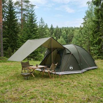 Tenda Capanna 6 persona Verde militare Poliestere e Acciaio