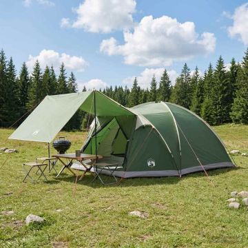 Tenda Capanna con tetto Verde 8 persone Poliestere e Acciaio