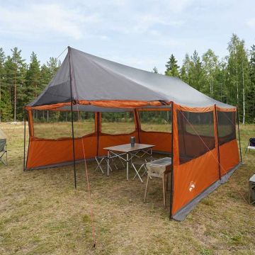 Tenda Familiare con tetto Grigio e arancione 450 x 400 x 265 cm