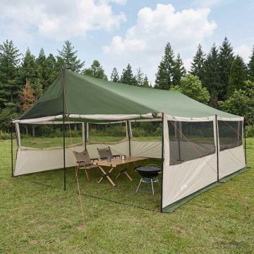 Tenda Familiare Verde 600 x 400 x 268 cm Poliestere e Acciaio