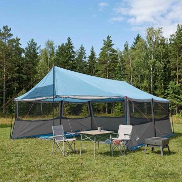 Tenda Familiare Blu 600 x 400 x 268 cm Poliestere e Acciaio