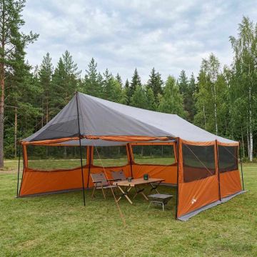 Tenda Familiare con tetto Grigio e arancione 600 x 400 x 268 cm