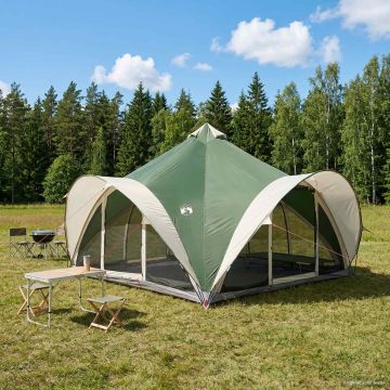 Tenda Tipi con tetto Verde 18 Persone Poliestere e Acciaio