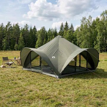 Tenda Tipi Verde militare 18 Persone Poliestere e Acciaio