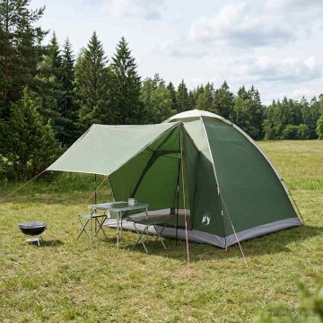 Tenda da campeggio 2 persona Verde Poliestere e Acciaio