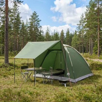 Tenda da campeggio 4 persona Verde Poliestere e Acciaio
