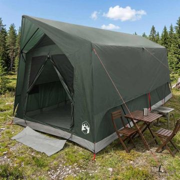 Tenda a tunnel Verde militare 8 persone Poliestere e Acciaio