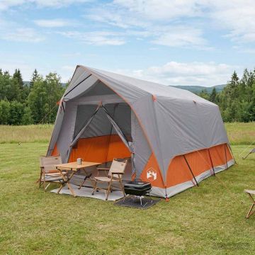 Tenda a tunnel con tetto Grigio e arancione 10 persone