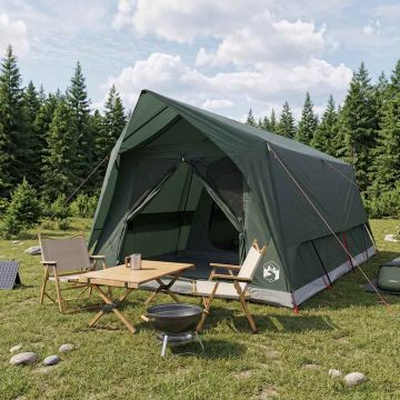 Tenda a tunnel Verde militare 10 persone Poliestere e Acciaio