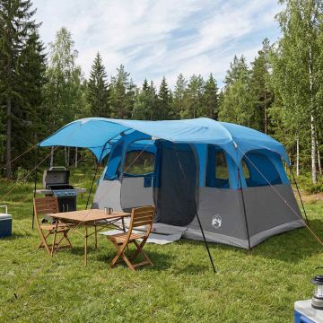 Tenda a tunnel 10 persona Blu Poliestere e Acciaio