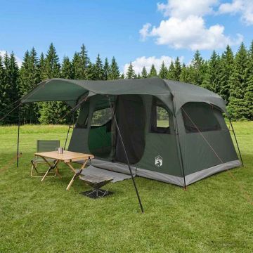 Tenda a tunnel 10 persona Verde militare Poliestere e Acciaio