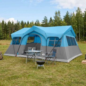Tenda Familiare 487 x 340 x 216 cm Blu Poliestere e Acciaio