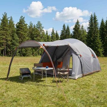 Tenda a tunnel 370 x 275 x 210 cm Grigio e arancione