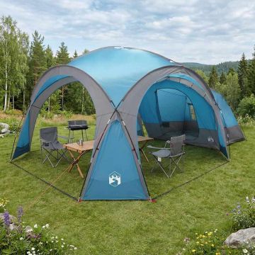 Tenda Laterale Blu 410 x 410 x 250 cm Poliestere e Acciaio