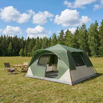Tenda Istantanea 10 persona Verde Poliestere e Acciaio