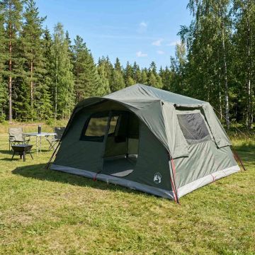 Tenda Istantanea 10 persona Verde militare Poliestere e Acciaio