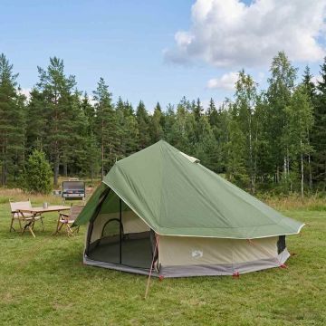 Tenda Tipi 18 persona Verde Poliestere e Acciaio
