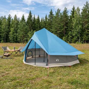 Tenda Tipi 18 persona Blu Poliestere e Acciaio
