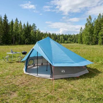 Tenda Tipi 20 persona Blu Poliestere e Acciaio