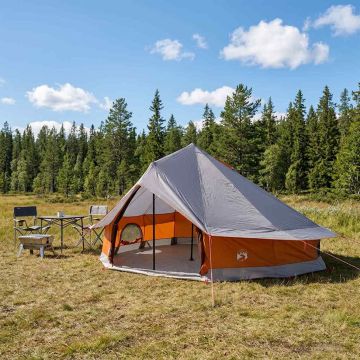 Tenda Tipi 20 persona Grigio e arancione Poliestere e Acciaio