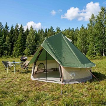 Tenda Tipi 4 persona Verde Poliestere e Acciaio