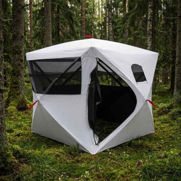 Tenda da Caccia Bianco Blackout 2 persone Poliestere e Acciaio