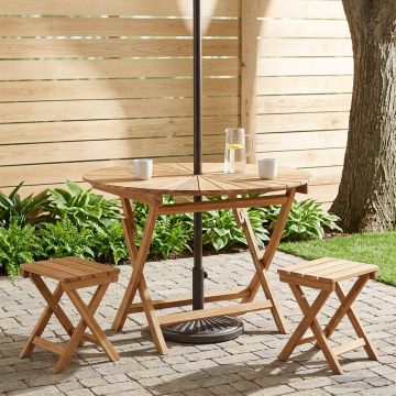 Tavolo da Giardino Pieghevole Naturale Ø 110 x 75 cm