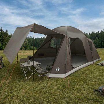 Tenda Capanna Marrone grigio 8 persone Poliestere e Acciaio