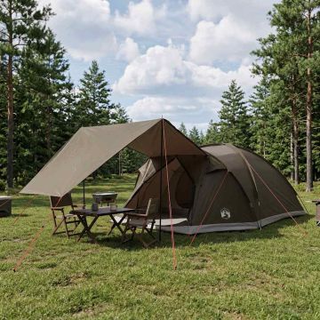 Tenda Capanna Marrone grigio 8 persone Poliestere e Acciaio