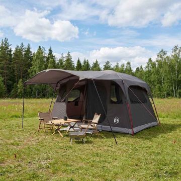 Tenda a tunnel con tetto Marrone Grigio 427 x 305 x 205 cm