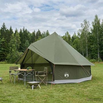 Tenda Tipi 6 persona Verde Oliva Poliestere e Acciaio