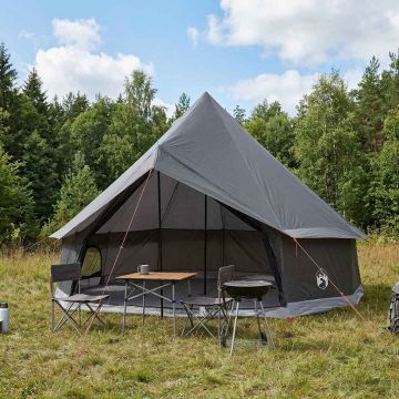 Tenda Tipi 6 persona Marrone Grigio Poliestere e Acciaio