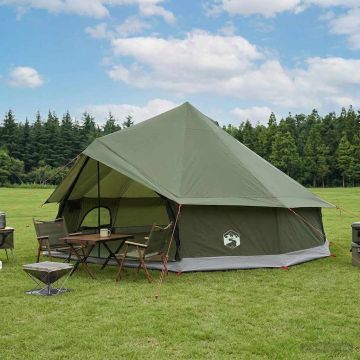 Tenda Tipi 12 persona Verde Oliva Poliestere e Acciaio