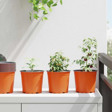 Vaso Rotondo per Fiori 100 pz Terracotta Ø 15 x 13 cm Plastica