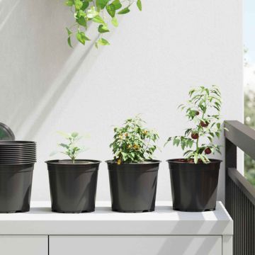 Vaso Rotondo per Fiori 50 pz Nero Ø 15 x 13 cm Plastica