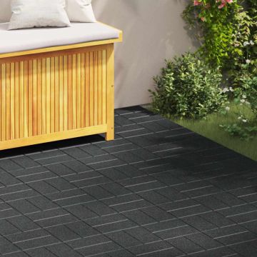 Pietra da Passo 6 pz Nero 40,5 x 40,5 x 2 cm Gomma