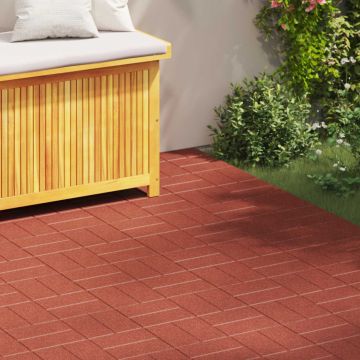 Pietra da Passo 6 pz Rosso 40,5 x 40,5 x 2 cm Gomma