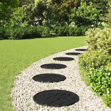 Pietra da Passo 6 pz Nero Ø 44 x 2 cm Gomma