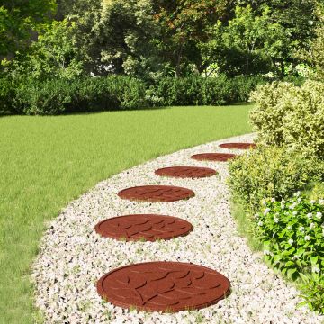 Pietra da Passo 6 pz Rosso Ø 44 x 2 cm Gomma