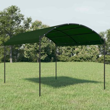 Gazebo 4 x 3 x 2,6 m Verde Poliestere e Acciaio