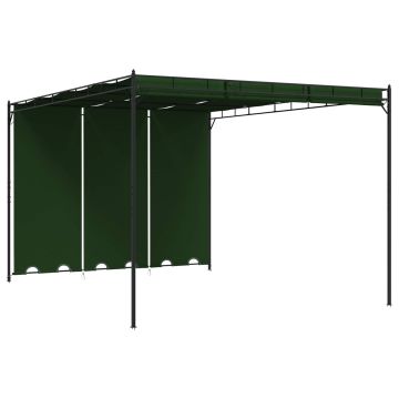 Gazebo 4 x 3 x 2,3 m Verde Poliestere e Acciaio