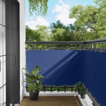 Schermo da balcone 100 x 600 cm Tessuto Oxford Rettangolare Blu