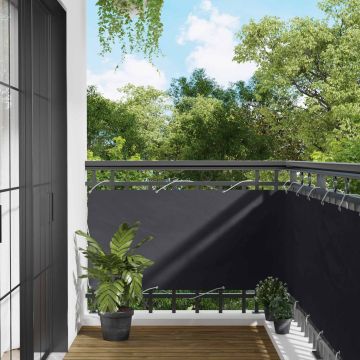 Schermo da balcone 75 x 200 cm Tessuto Oxford Rettangolare Nero