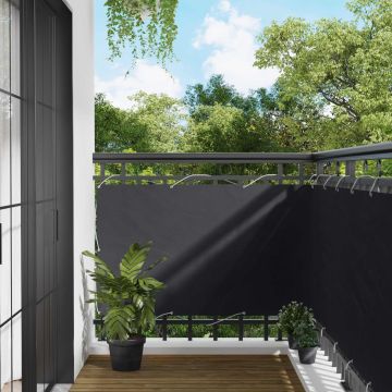 Schermo da balcone 90 x 200 cm Tessuto Oxford Rettangolare Nero