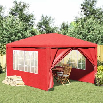 Tenda Party 400 x 300 x 255 cm Rosso PE e Acciaio