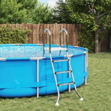 Scala per piscina fuori terra 100 cm 3-Step Acciaio Inox 304