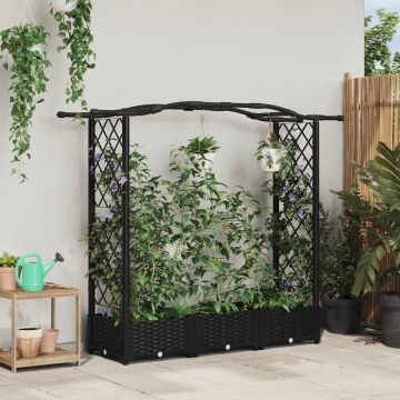 Letto Rialzato con Griglia e Tetto Nero 169 x 40 x 123 cm PP